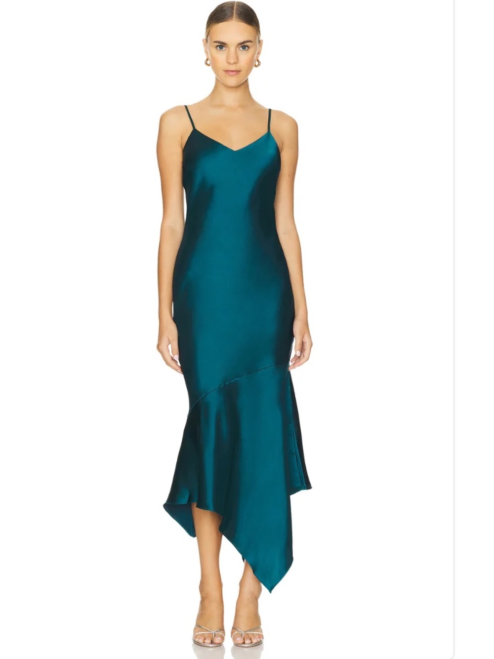 Satin-Look Blue Maxi Slip Dress